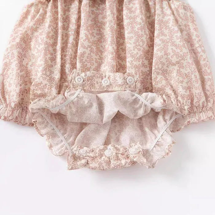 2025 New Summer Toddler Baby Girls Jumpsuit Flying Sleeve Cotton Flower Print Newborn Baby Girls Romper 0-24M Baby Clothing