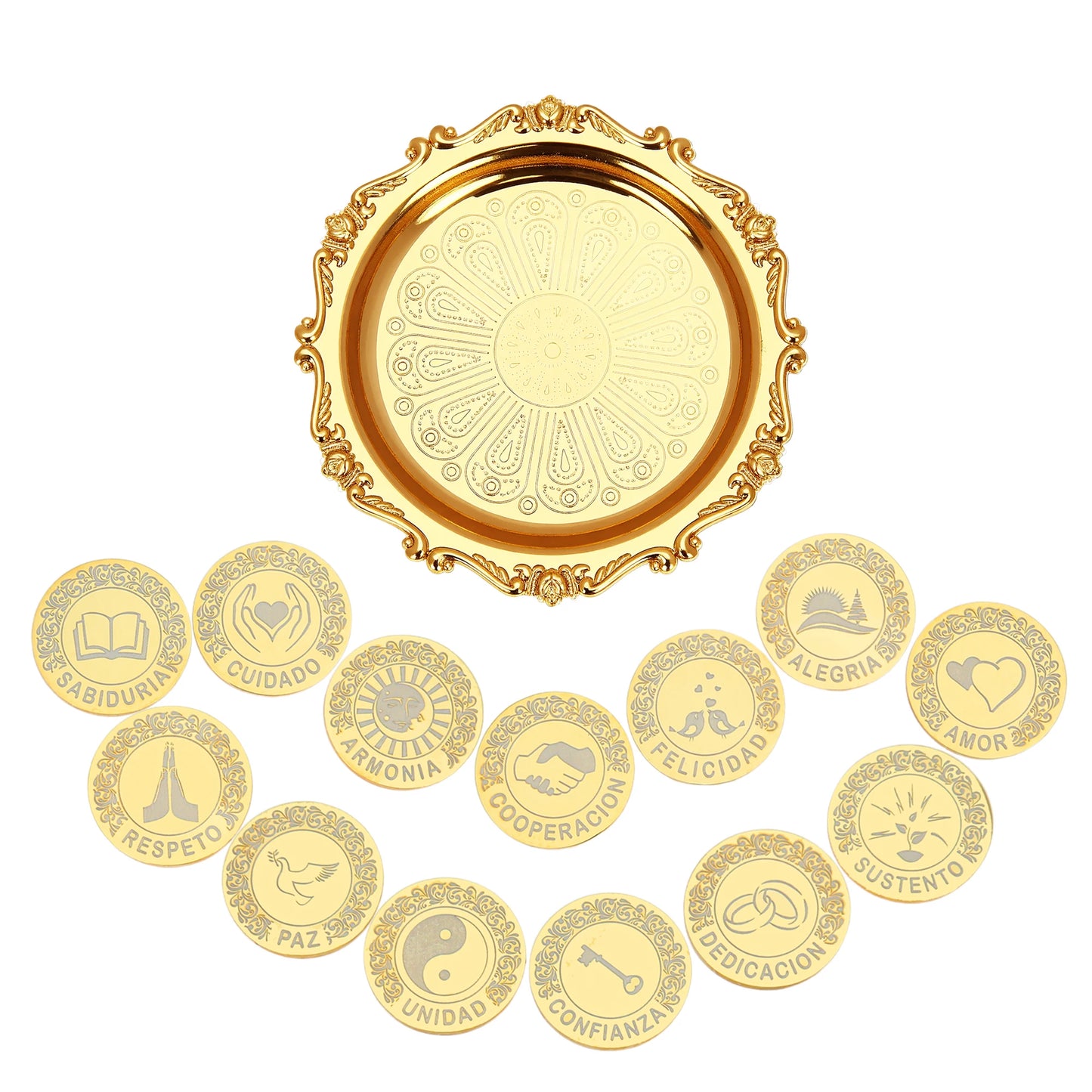 Custom Wedding Arras with Round Plate Matrimony Ceremony Arras De Boda Gift Set Mexican Wedding Accessories for Ceremony