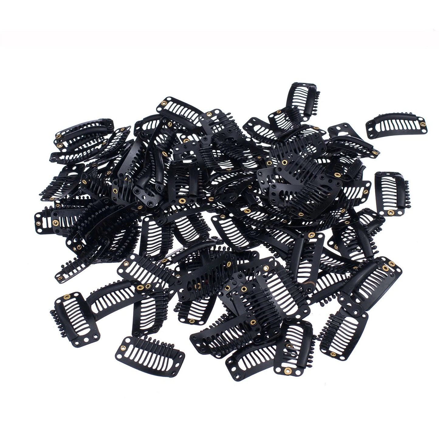 10-100Pcs 9-teeth Beige/Brown/Black Hair Extension Clips Hair Extension Wigs Snap Clips Comb Small Snap Wig Accessories Clips