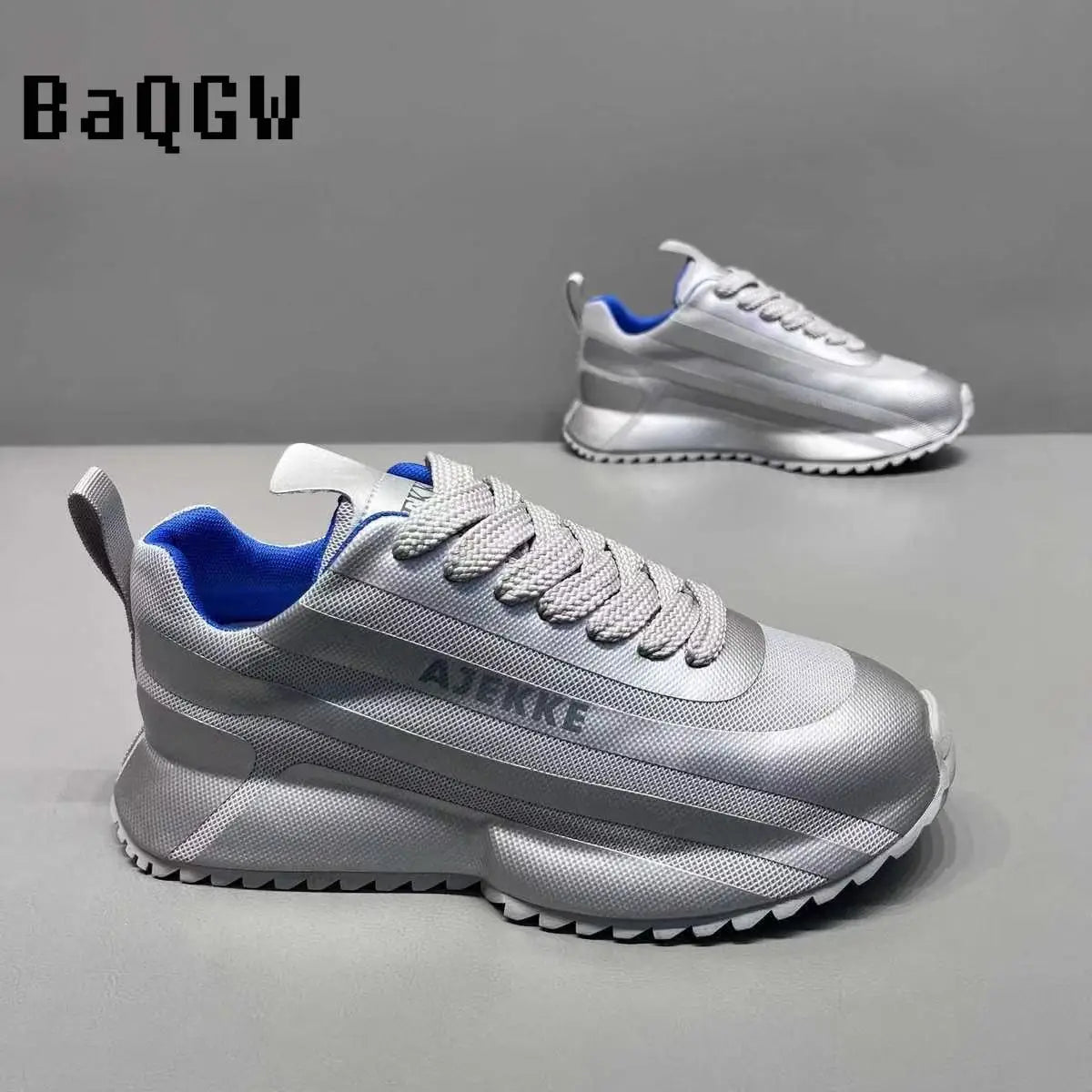 Chunky Sneakers Men Designer Soft Sole Sport Shoes Fashion Casual Leather Fabric Mesh Breathable Height Increased Platform Shoes