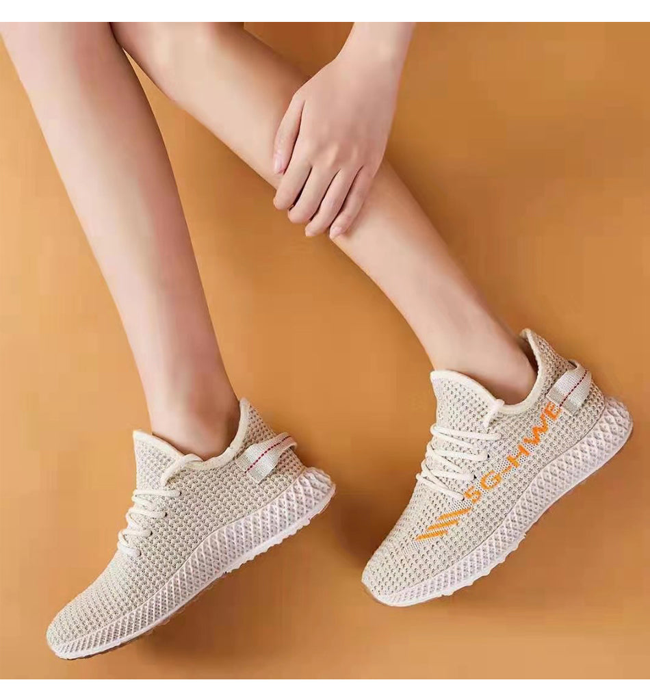 Women's Sneakers 2023 New Fashion Breathable Trainers Comfortable Sneakers Women Mesh Fabric Lace Up Female Footwear Women Shoes