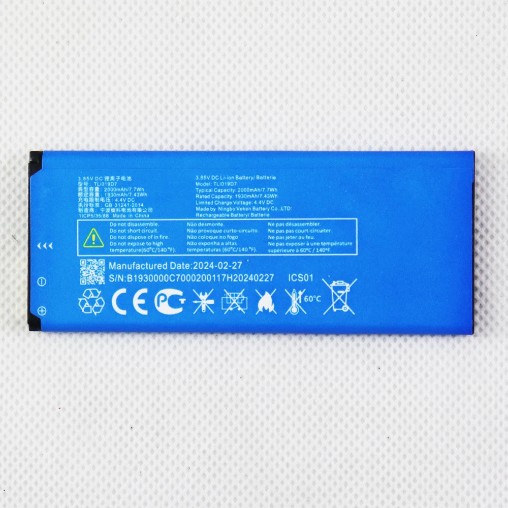 Phone Battery For Alcatel TLi013CA 1380mAh/TLi016D1 1680mAh/TLi017C7 1850mAh/TLi017D1 1850mAh/TLi019D7 2000mAh/TLi021E1 2200mAh