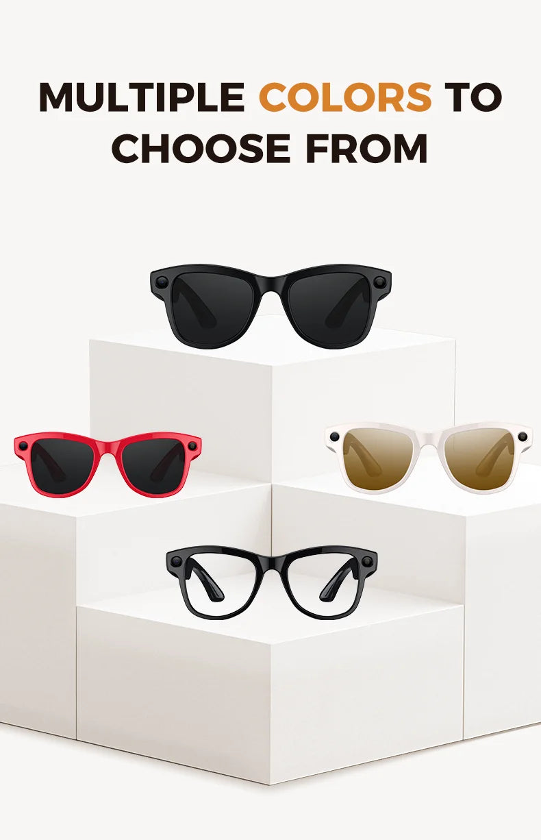 2026New 8MP 4K HD Camera AI Glasses Men 3600mAh Power Bank 32G Memory 160+ Translation Glasses Waterproof Smart Sunglasses Women