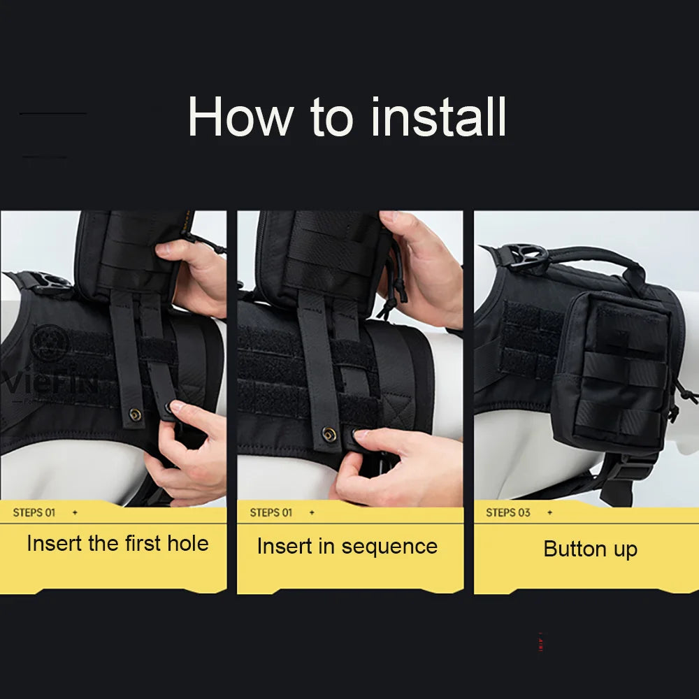 Dog Harness Bag Dog Accessories Military Dog Harness Pouch Pet Multi-purpose Nylon Dog Training Bags Attaching On Harness