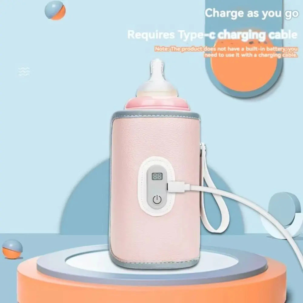 Digital Baby Bottle Warmer 5 Levels Type-C Milk Bottle Insulation Cover LED Display Heating Bottle Thermal Heater Infants