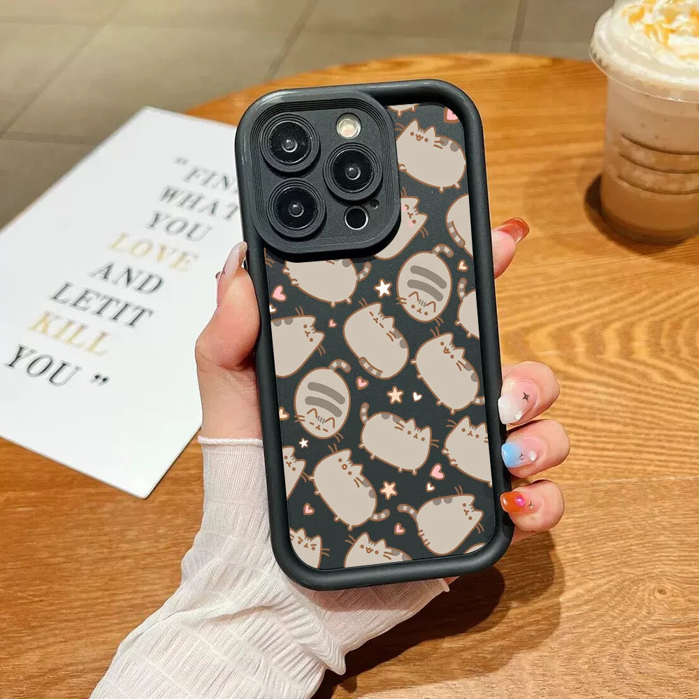 Funny Lovely Pusheen Cat Phone Case For Xiaomi Mi 15 14 13 12 11 Lite Poco M6 X7 X6 F4 F5 X3 X4 X5 C40 GT Pro Ultra 4G 5G Cover