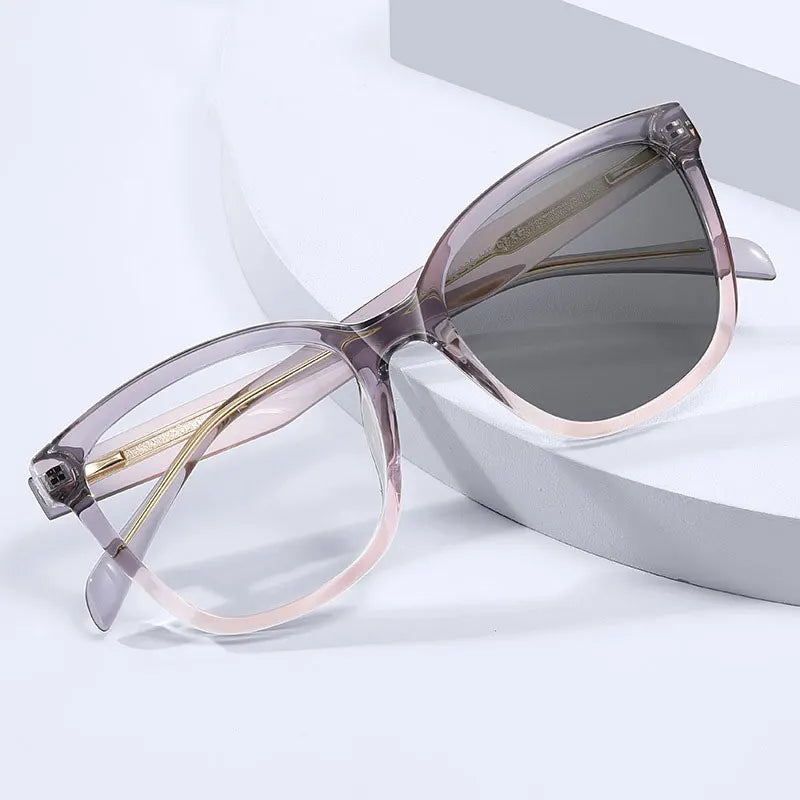 Cat Eye Women Reading Glasses Photochromic Lenses Anti-UV Sunglasses Blue Light Blocking Color Changing Glasses With Diopters
