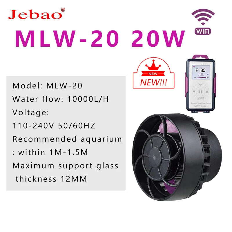 Jebao ALW MLW-5 MLW-10 MLW-20 MLW-30 Series smart Wave Pump with Wifi LCD Display Controller Wave ball Fish Tank Aquarium marine