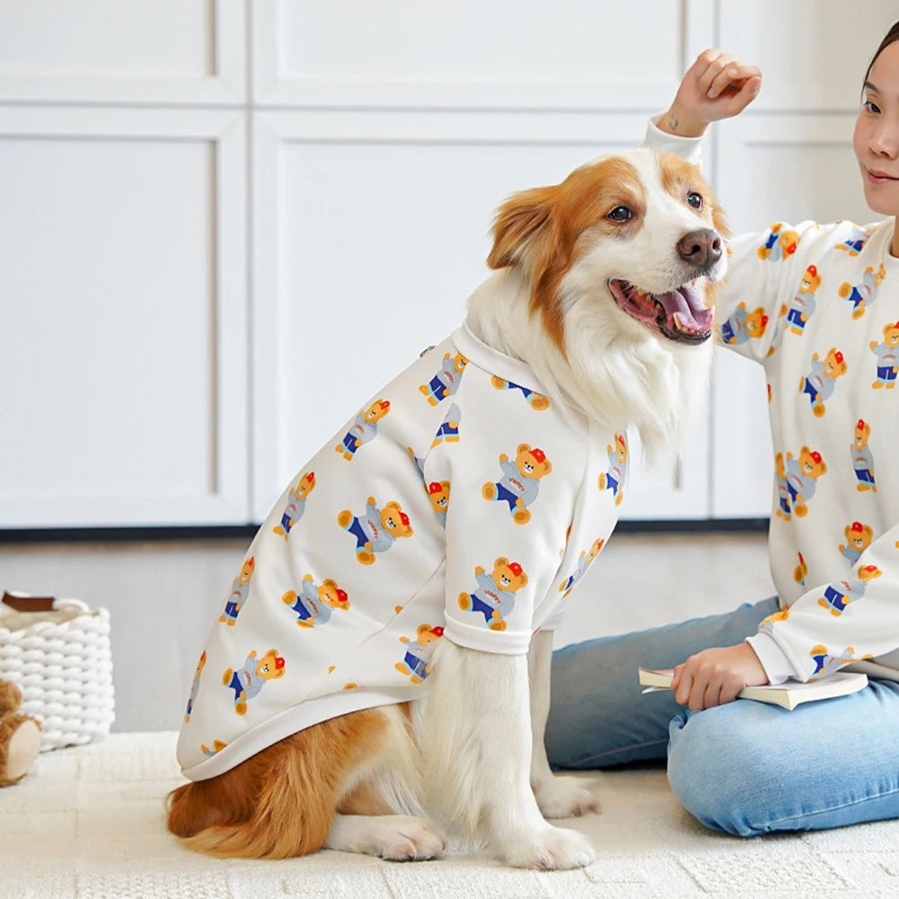 Universal 7.5-45kg Bear Patttern Pet Dog Cat T-shirt Cotton Dog Soft Breathable Clothes for French Bulldog Mediun Large Dogs