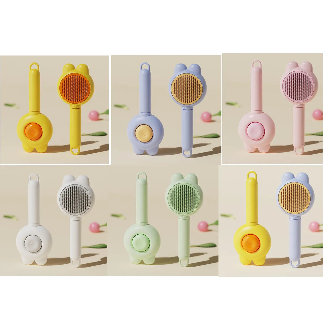 20PC/Lot Cat Grooming Comb Self-cleaning Pet Hair Remover Brush Massage Comb Cat Cleaning Products