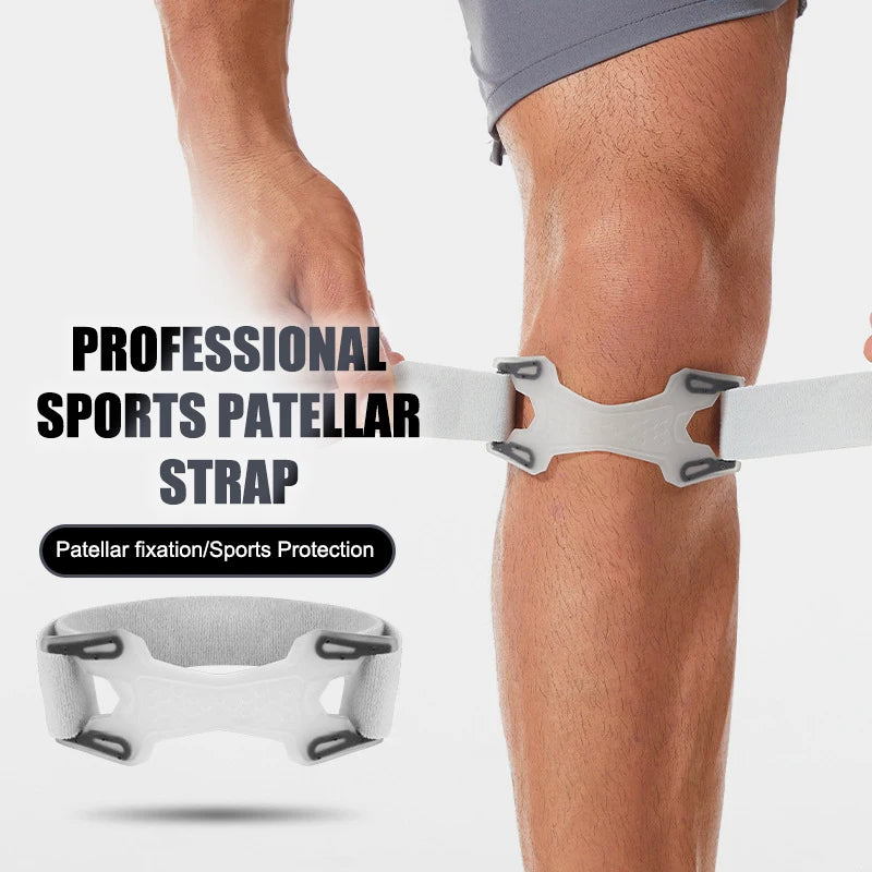Patella Kneecap Band Adjustable Silicone Knee Tendon Strap Pressurized Protector Knee Pad Basketball Sports Shock Absorption