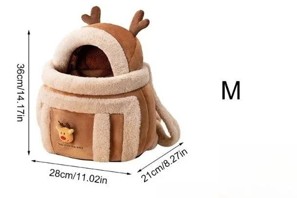 Winter Warm Cat Carrier Portable Pet Travel Bag Luxury Furry Lined Handbag Outdoor Car Seat Nest For Small Dogs Cats