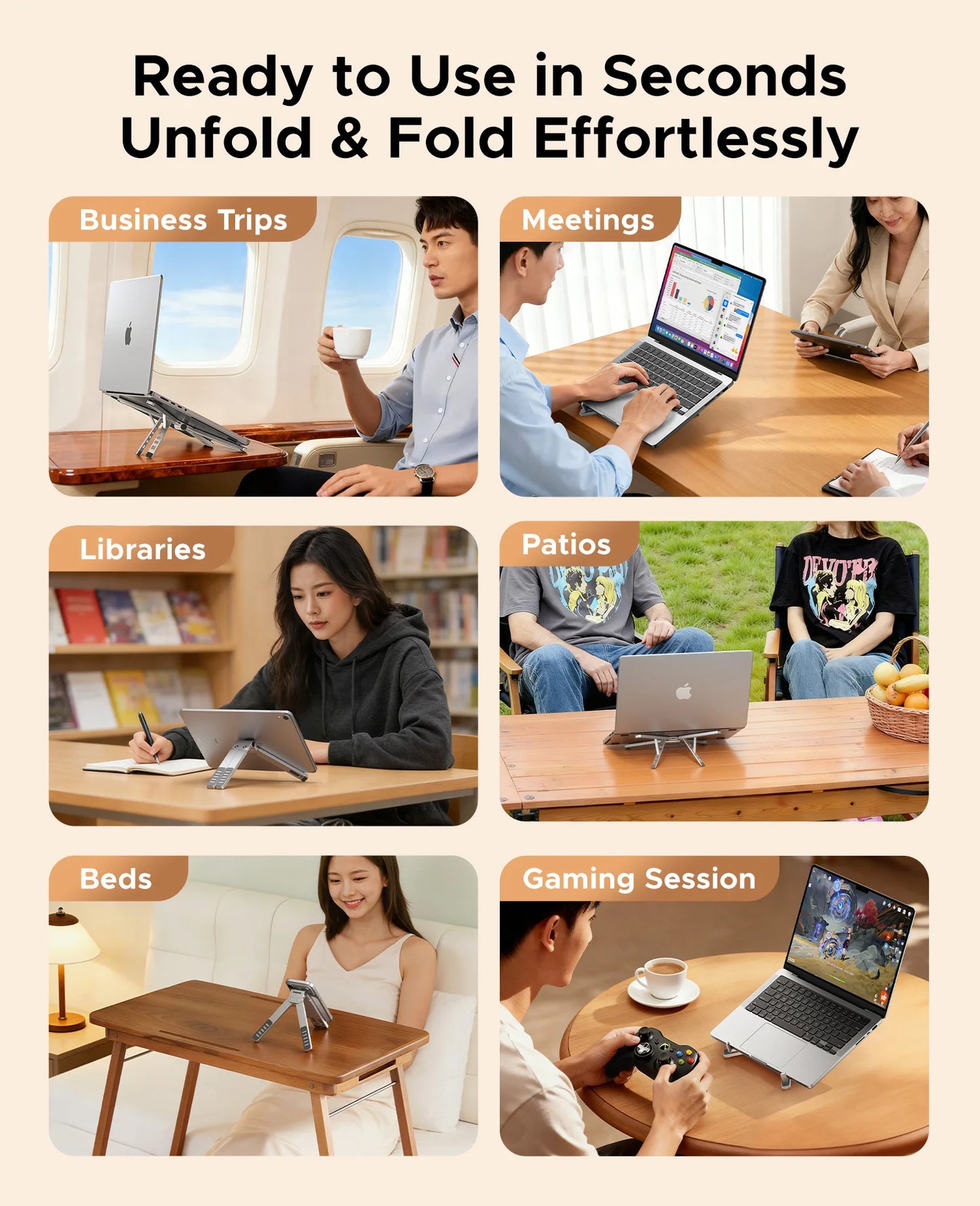 ORICO Laptop Stand For Macbook Air Pro Foldable Aluminum Vertical Notebook Stand Laptop Support Macbook Pro Tablet Phone Stand