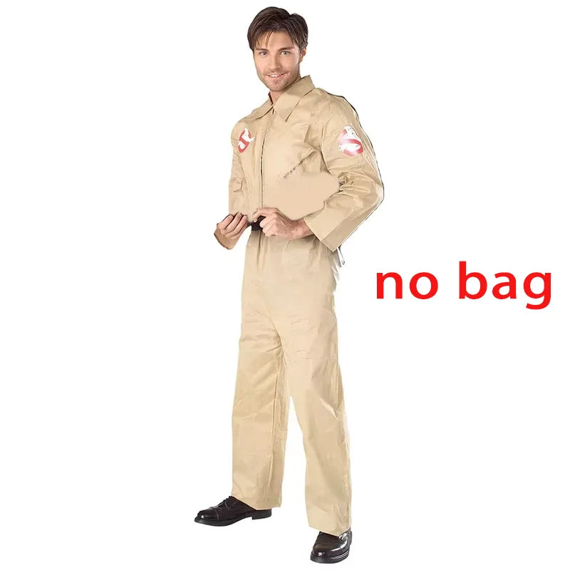 Halloween Father Ghostbusters costume theme cosplay Halloween uniform jumpsuit bag ideal adult gift