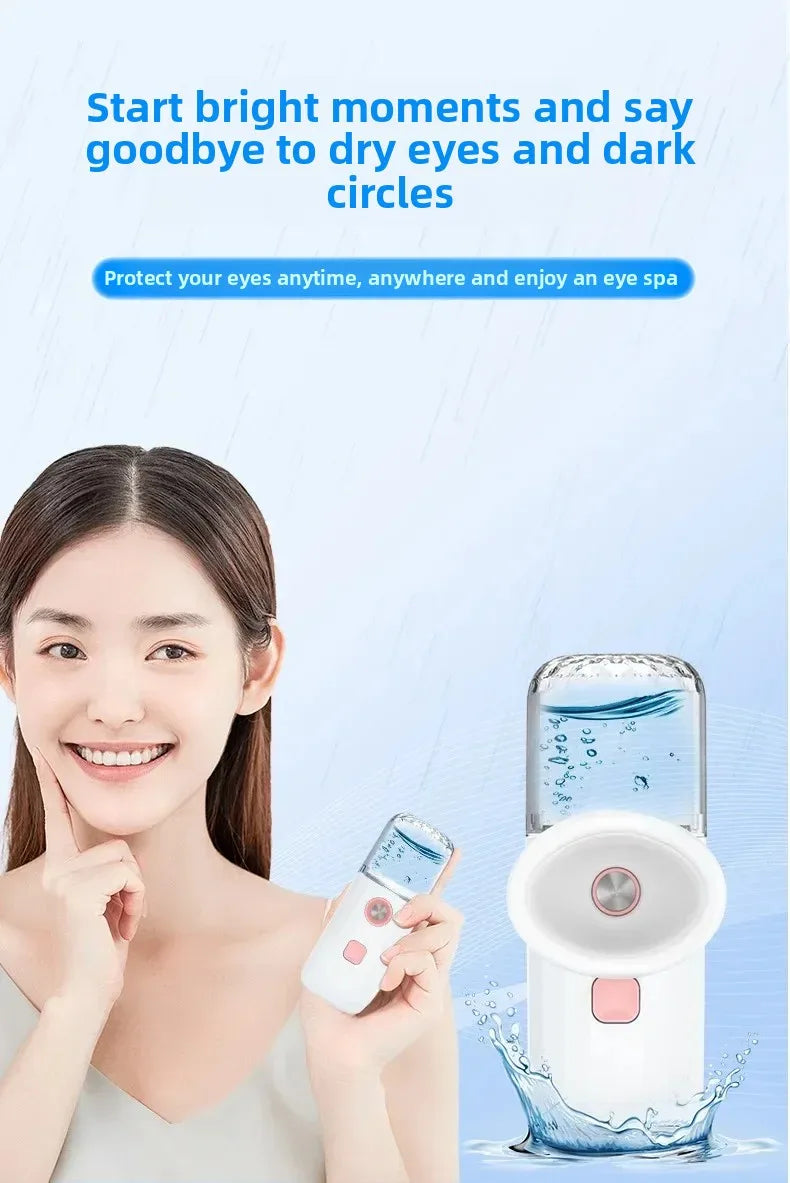 Nano Spray Eye Massage Instrument Facial Sprayer Humidifier USB Nebulizer Face Steamer Moisturizing Beauty Health Skin Care Tool