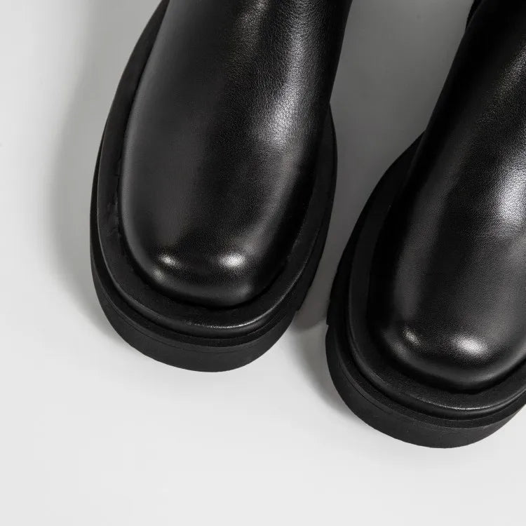 Gladiator Motorcycles Over The Knee High Boots Women 2022 Winter New Platform Chelsea Female Shoes Designer Snow Stretch Botas