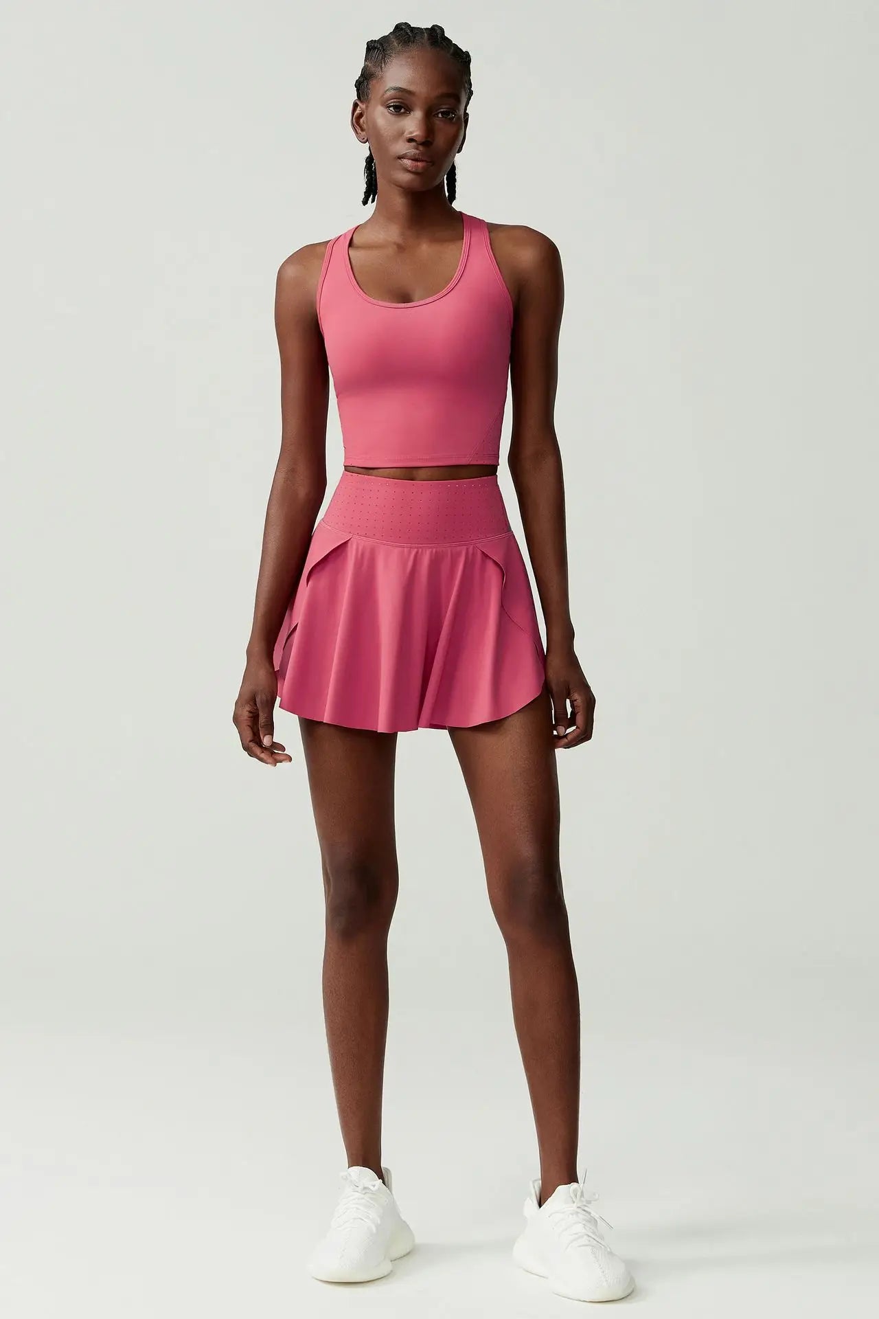 Tennis Skirt Set for Women Quick-drying Badminton Golf Sports Skirt Fitness Breathable Tank Top Bra Workout Pleated Skorts Suit
