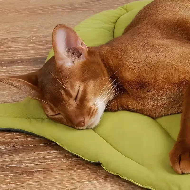 1/2PCS Leaf Shaped Cat Bed and Pet Mat Soft Washable Reversible Non-Slip Cushion for Cats and Dogs Indoor Travel Camping Pet Bed