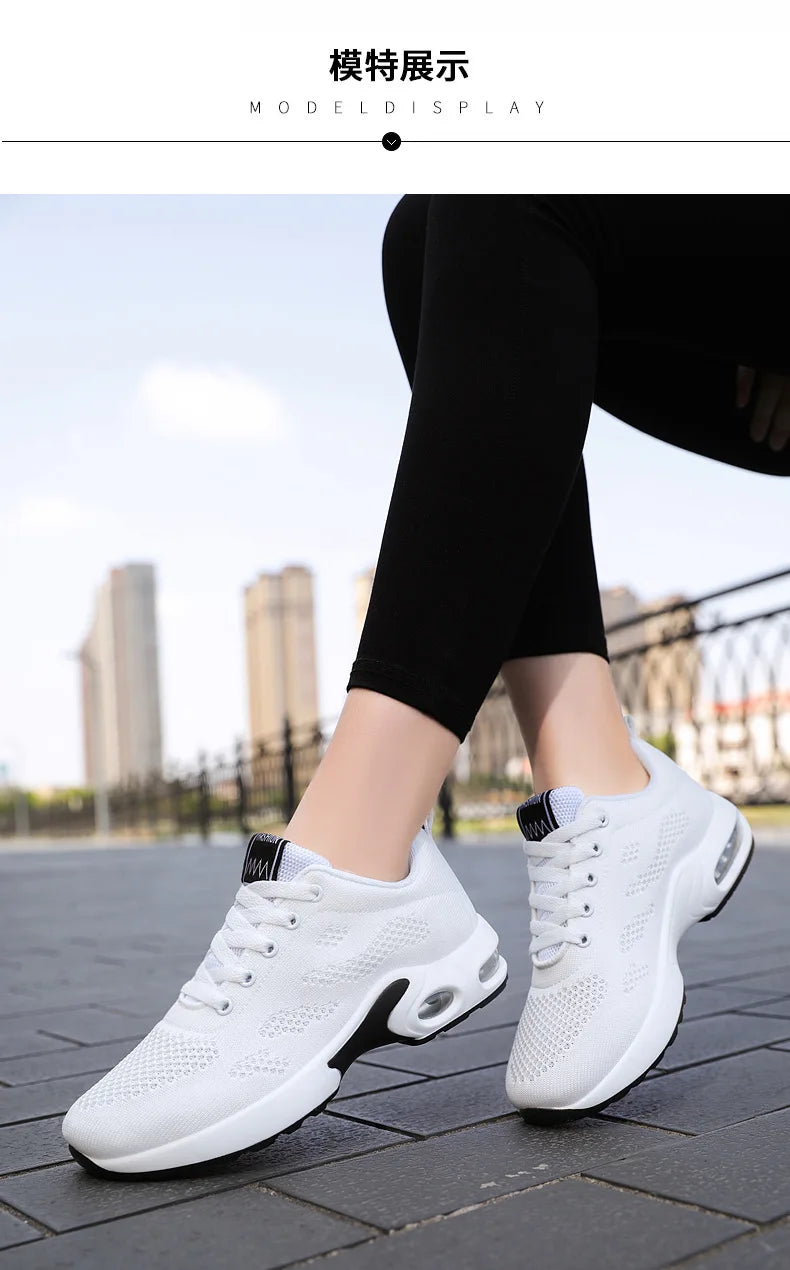 Women Mesh Breathable Casual Sneakers Lace-up Vulcanized Shoes Ladies Platform Sneakers Female Shoes Plus Size Zapatos De Mujer