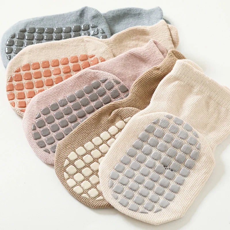 3/5 Pairs Baby Adorable Animals Pattern Non Slip Floor Socks, Breathable Casual Socks for Boys and Girls Kids Indoor Activities