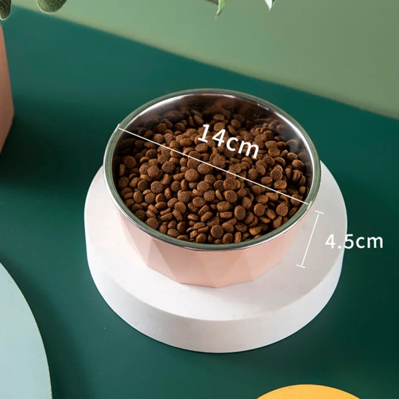 Stainless Steel Cat Bowl High Foot Dog Bowl Neck Protector Cat Food Water Bowl Anti-overturning Feeding Dish Pet Eating Dishes