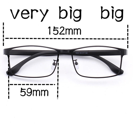 59mm-152mm big size glasses frame reading glasses  for men dioptric big face glasses Color changing prescription glass