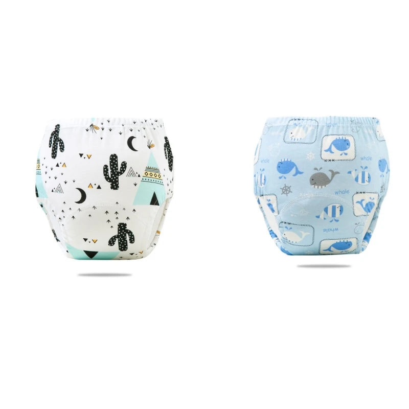 2/3/4/5/8Pc Baby Potty Toilet Training Pants Nappies Cartoon Boys Girls Underwear Cotton TPU WaterProof Panties Reusable Diapers