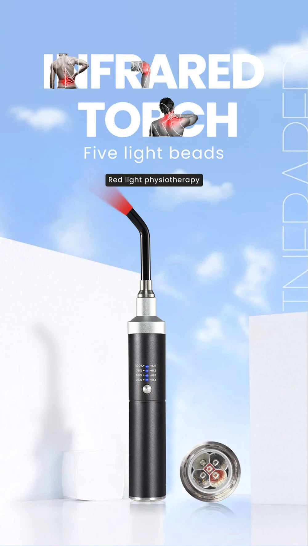 Red Lights Therapy Face Home Use Beauty Devices Cold Sore Canker Sore Treatment Infrared Light Therapy Wand For Body Pain Relief