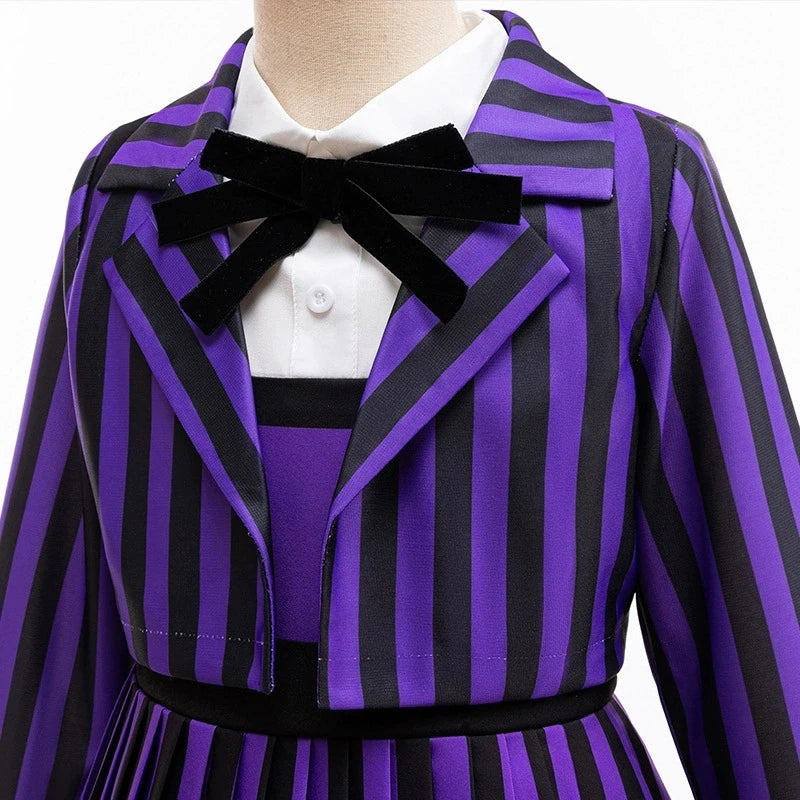 Halloween Girls Princess Dress Movie Cosplay Long Sleeves Fashion Girls Dress Party Performance Costumes 4-12 Years Kids Clothes