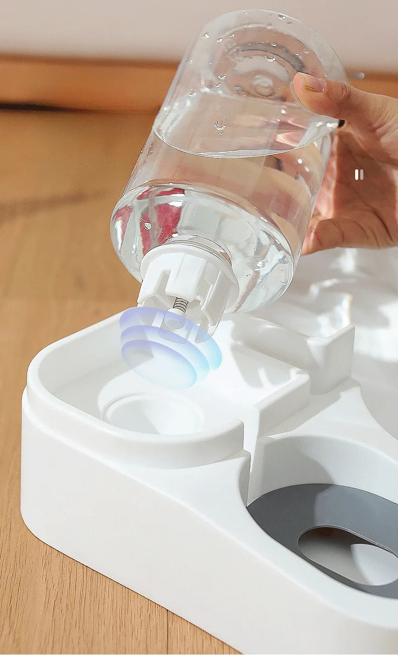 Automatic Dog Water Feeder Integrated Large 2.8L Capacity Transparent Visual Food Storage Bowl Pet Dog Cat Bowl