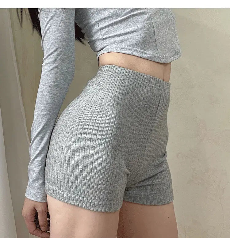 Fitness Shorts Women's High Waist Hip Lift Tight Thin Three-point Pants Sports Hot Pants Anti-light Yoga Pants