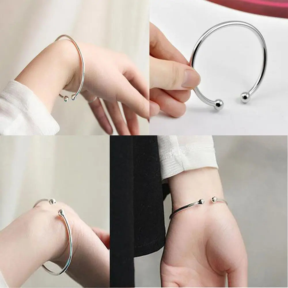 Classic Silver Plated Gifts Mens/Womens Fashion Jewelry Bracelet Adjustable Bangles