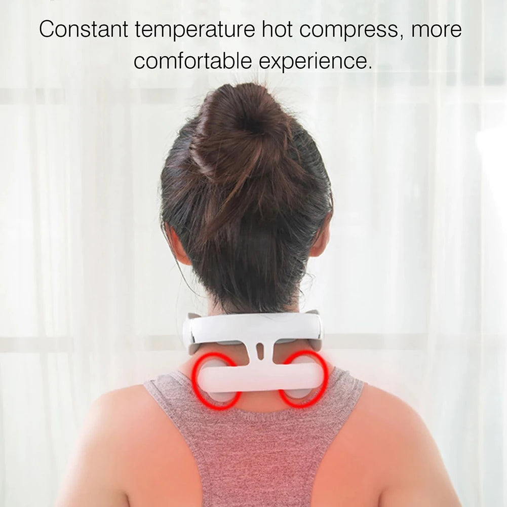 4-head Cervical Massager with Heat Electric Neck Massager Relaxation Gifts for Women Men Dad Mom