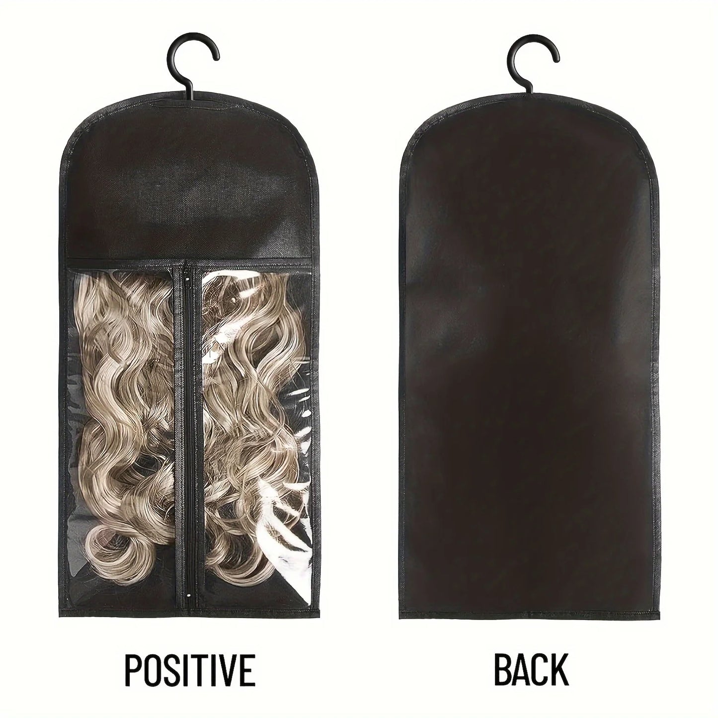 10PCS/3PCS/6PCS/1PCS Hair Extension Storage Bag with Hanger Transparent Wig Organizer Dustproof Holder for Hair Pieces