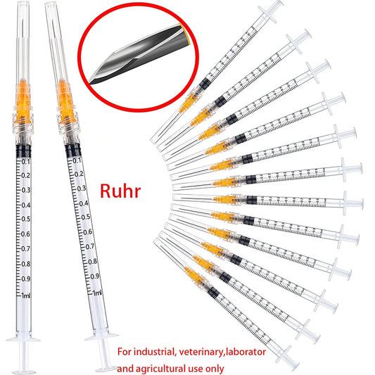 50Pcs 1ml Luer Lock Syringe, Suitable for Pet and Farm Animal Industry, Laboratory Dispensing, Manual DIY Multi-Purpose