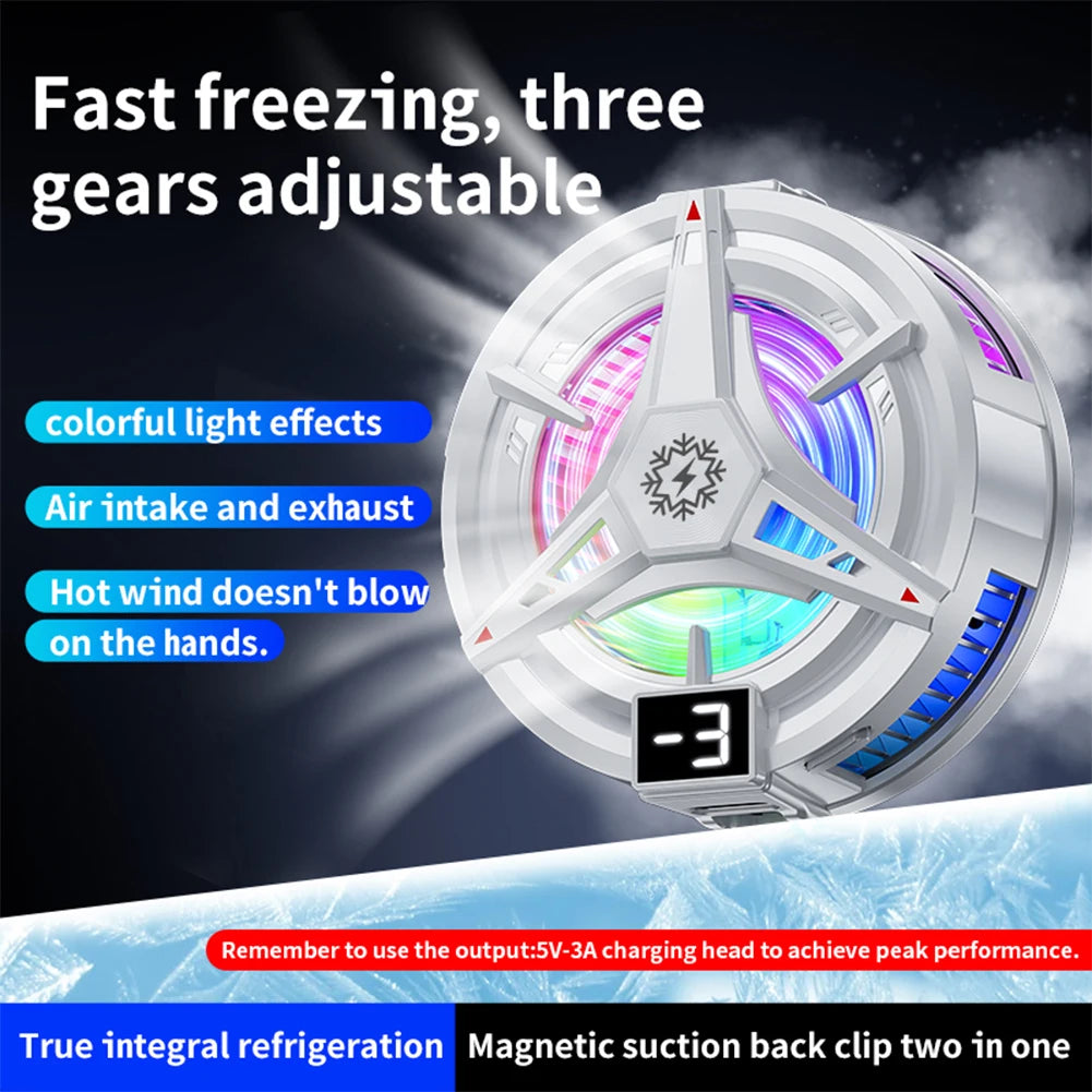 TL07 Magnetic Back-clip Phone Cooler 3 Speeds Semiconductor Cooling Fan Mobile Phone Heatsink 3 Speed Radiator for iPhone