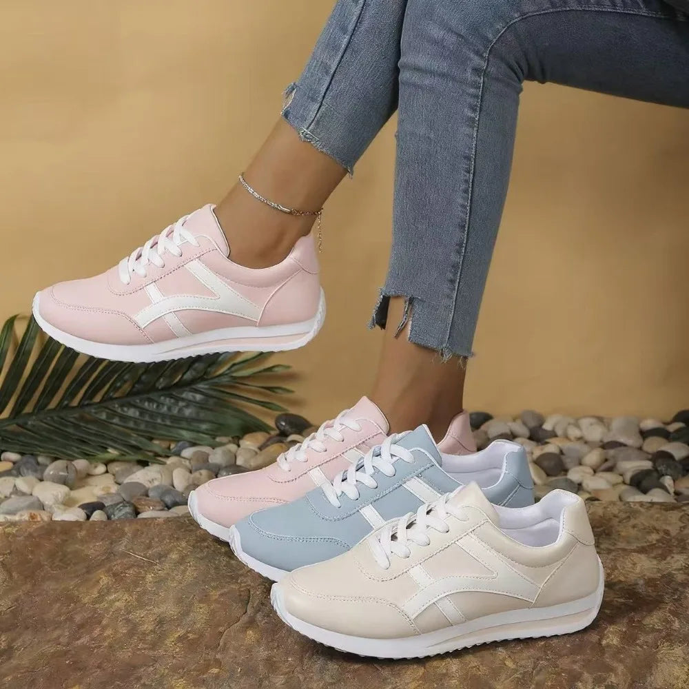 Sneakers Women New Sports Shoes Women's Small White Shoes Fashion Round Toe Lace Up Comfortable Lightweight Running Shoes