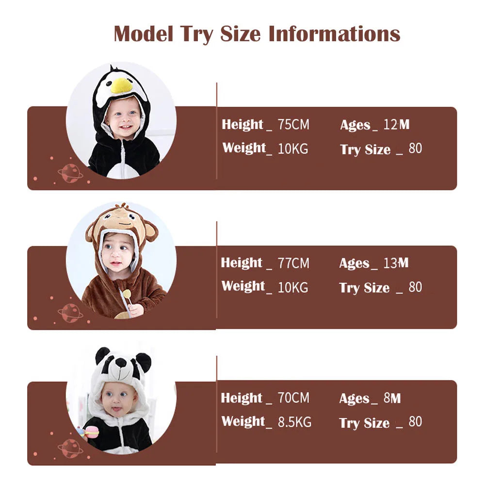 Autumn Winter Cartoon Style Winter Long Sleeve Baby Boys Girls Rompers Toddler Kids Playsuit Jumpsuits Baby Clothes Child Onesie