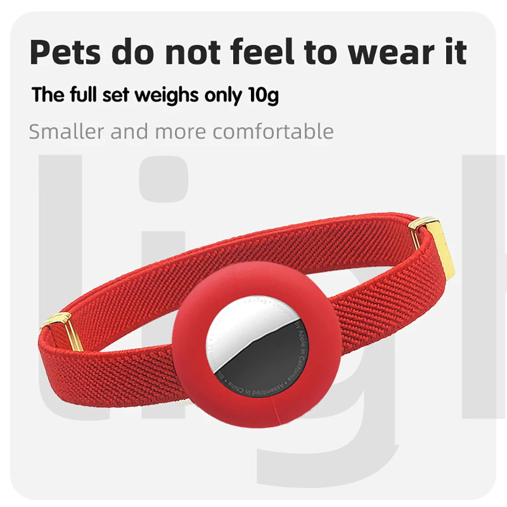 Cute Breakaway Cat Collar with Customized Name Tag Elastic GPS Tracker Kitten Collar with Air Tag Holder Adjustable Pets Collars