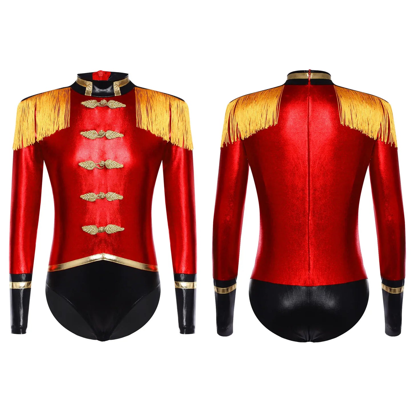 Halloween Costume Romper Circus Ringmaster Cosplay Carnival Party Shiny Sequins Leotard Dress Drum Majorette Magician Dress Up
