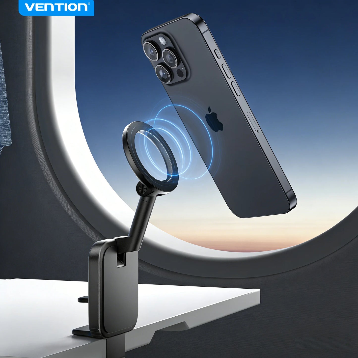 Vention Magnetic Phone Holder Desktop Hands-Free Detachable Airplane Car Travel Essentials Flexible Phone Mount For iPhone 17 16