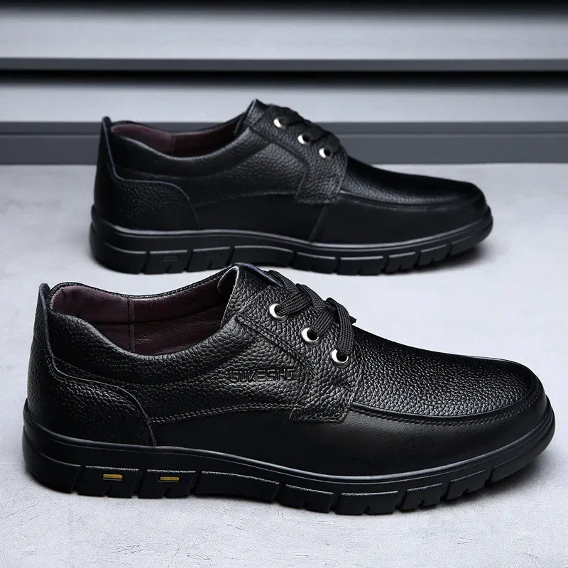 2025 Kitchen King Men's Shoes Anti-Slip Waterproof Oil-Resistant Durable Casual Leather Work Shoes For Chefs Perfect For Spring