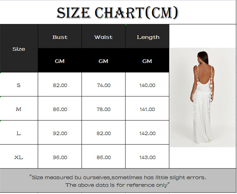 hirigin Women Long Bodycon Dress Solid Color Flower Tassel Sleeveless Sling Cocktail Dress Summer Party Club Backless Long Dress