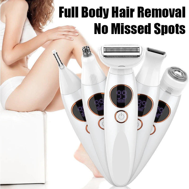 RESUXI 733 5 in 1 Multifunctional Women's Electric Epilator Face Shavers Eyebrow Trimmer Painless Bikini Trimmer Hair Removal