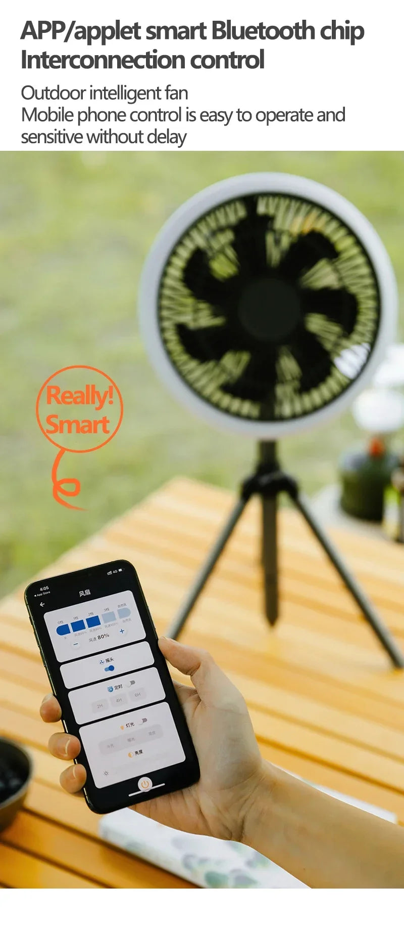 Outdoor Portable Remote Control Camping Fan Retractable Tripod Floor Fan USB Rechargeable 10000mAh Tent Ceiling Fan Ventilator
