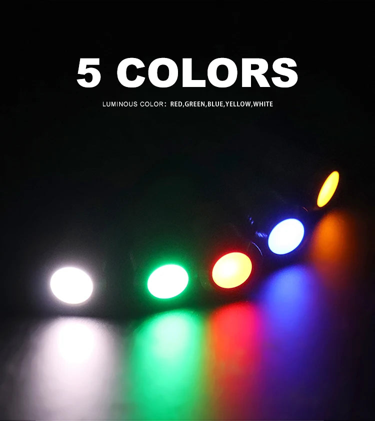 5pcs 16/19/22mm Waterproof IP67 Metal LED Indicator Light DC/AC 3-48V Signal Lamp Red Yellow Green Blue White for Car Dashboard