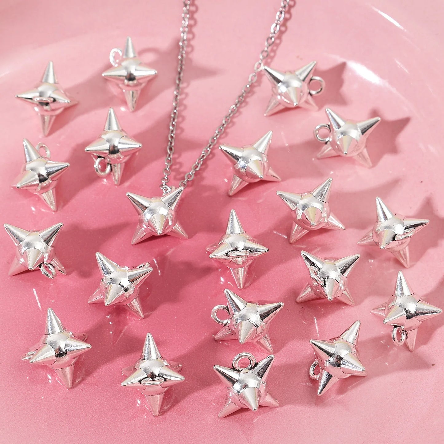Punk Rock Aesthetic Spike Morning Star Rivet Dangle Charms Jewelry Making Gothic Spiky Ball Pendant Charms DIY Jewelry Findings