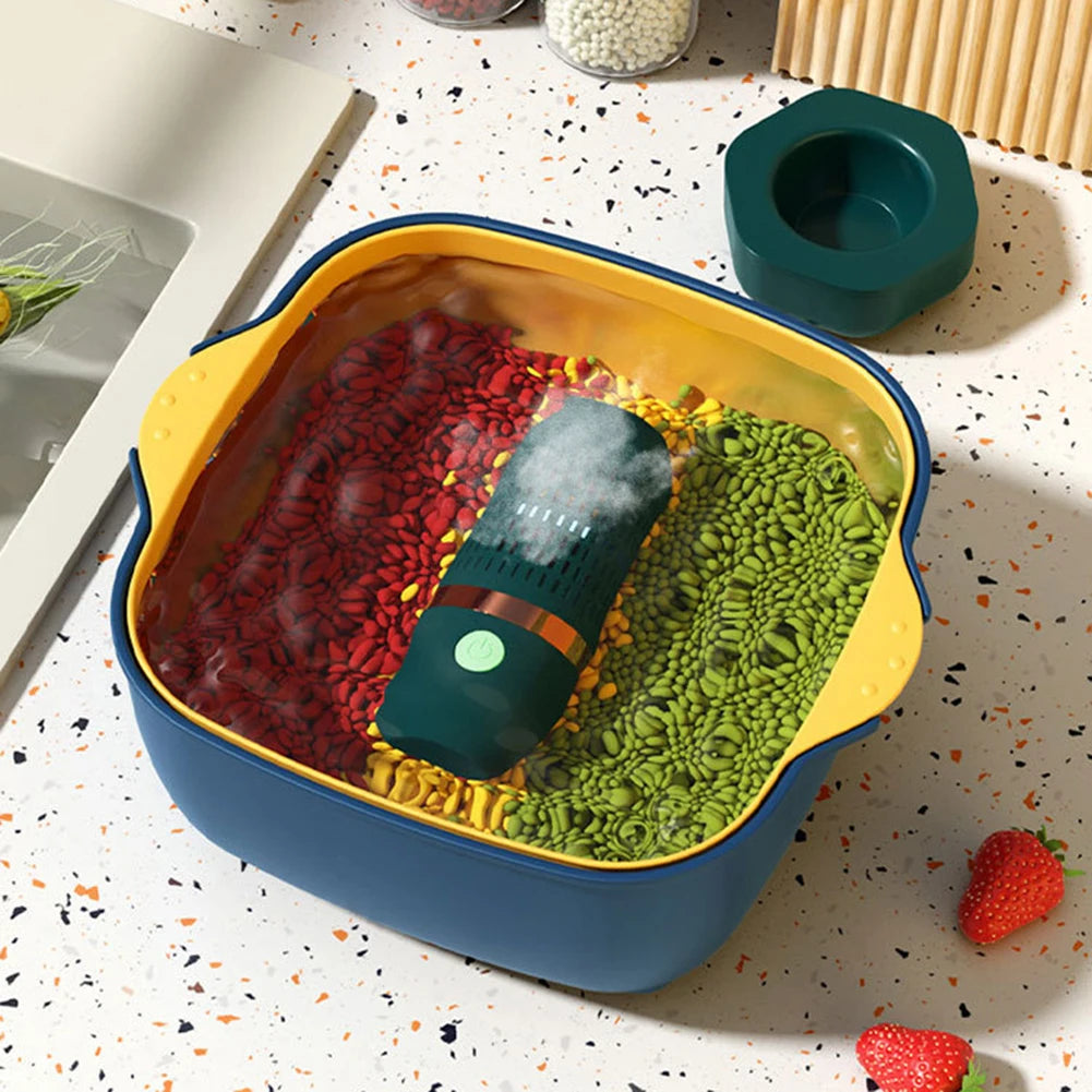 Fruit And Vegetable Purifier Machine Ultrasonic Cleaner Device Large Capacity Battery With Usb Fast Kitchen Countertop Sink