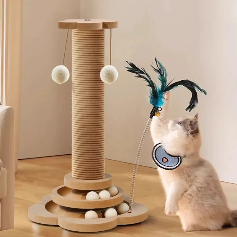 Cat Scratch Pole Sisal Cats Scratcher Turntable Cat tree Toy Grab Column Pet Supplies Climbing Frame Cats Scratch Boards