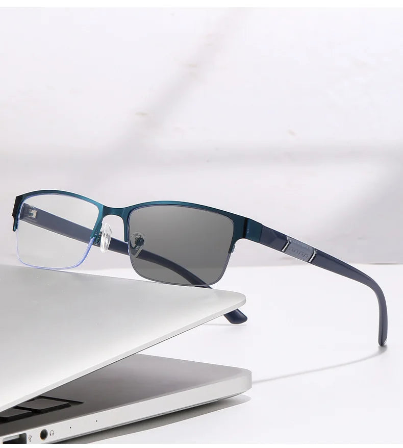 1PCS Progressive Multifocal Reading Glasses 2026New Man Woman Half-Frame Photochromic Reading Eyeglasses Versatile Outdoor Reade